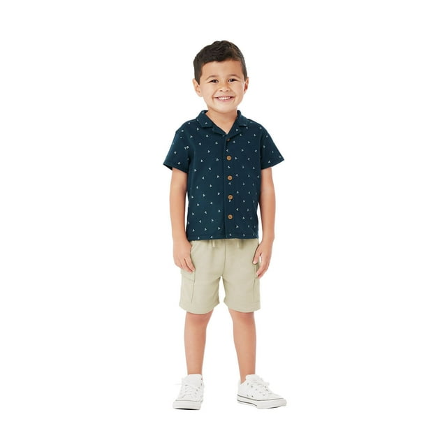 Member's Mark Toddler Boys 2-Piece Button Down Tee Playwear Set
