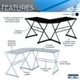 thumbnail image 2 of Techni Mobili L-Shaped Glass Computer Desk, Black, 2 of 7