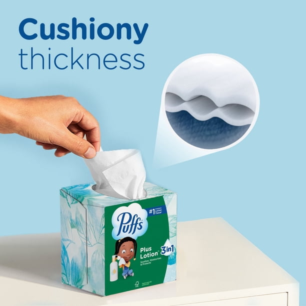 ジュビラン　él Facial Foam 2本セット Puffs Plus Lotion 2-Ply Facial Tissues 12 Cube Boxes, 72 tissues