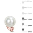 thumbnail image 3 of South Sea Cultured Pearl & Pear-Cut Morganite Stud Earrings in 14K Gold, 3 of 5
