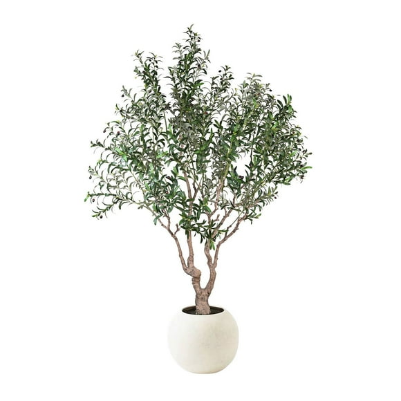 Member's Mark Faux 8' Deluxe Olive Tree in Oversized Cream Pot