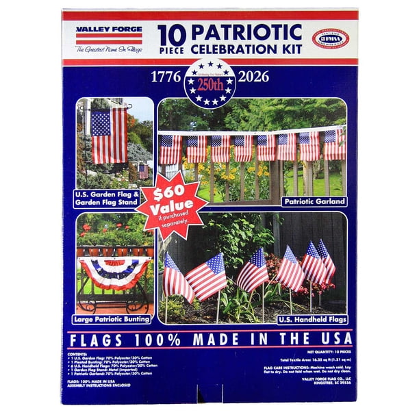 Patriotic Celebration American Flag Kit, 10 Pcs - Samsclub.com