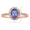 thumbnail image 5 of Oval Cut Gemstone and 0.15 CT. T.W. Halo Diamond Ring in 14K Gold, 5 of 6