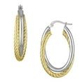 thumbnail image 2 of Double Oval Braided Hoop Earrings in 14K Gold, 2 of 4