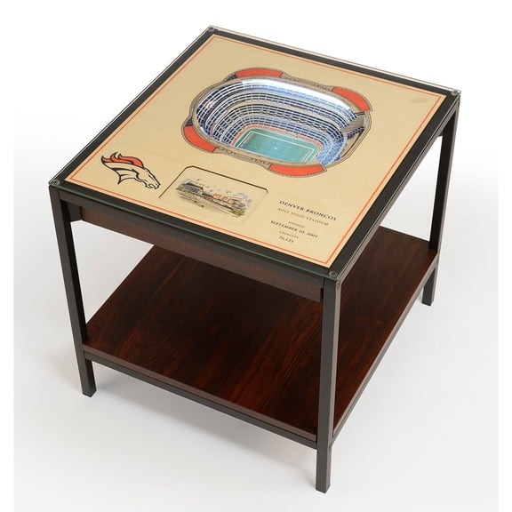 YouTheFan Denver Broncos Lighted Stadium End Table