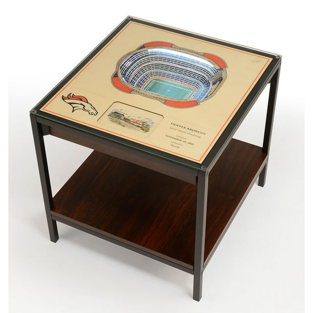 YouTheFan Denver Broncos Lighted Stadium End Table