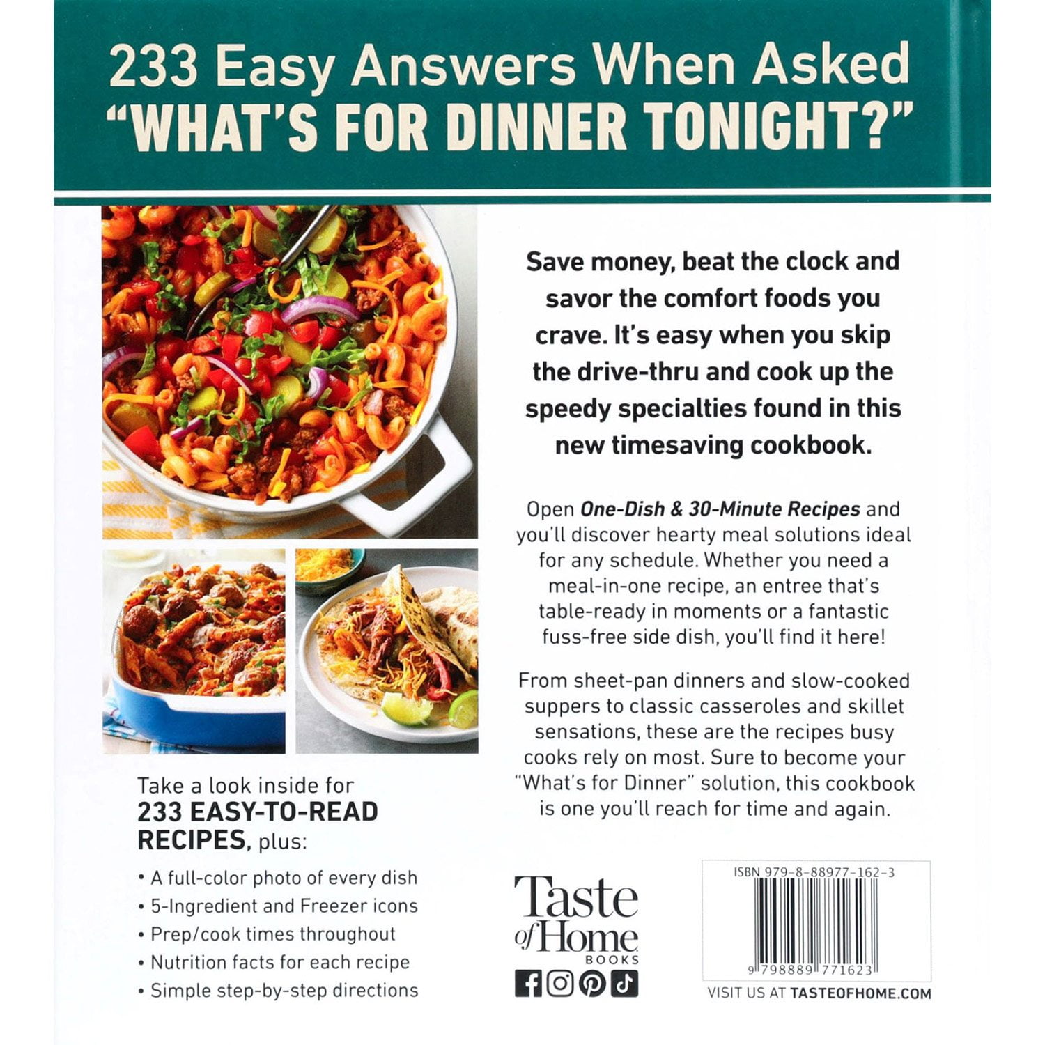 Taste of Home One Dish & 30 Minute Recipes, Hardcover - Samsclub.com