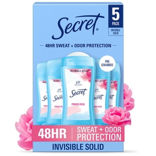 Secret Invisible Solid Antiperspirant Deodorant, Powder Fresh, 2.4 oz., 5 pk.