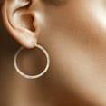 thumbnail image 5 of Diamond Cut Round Hoop Earrings in 14K Two Tone Gold, 5 of 5