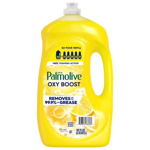 Palmolive Ultra Oxy Dishwashing Liquid Soap, Lemon, 102 fl. oz.