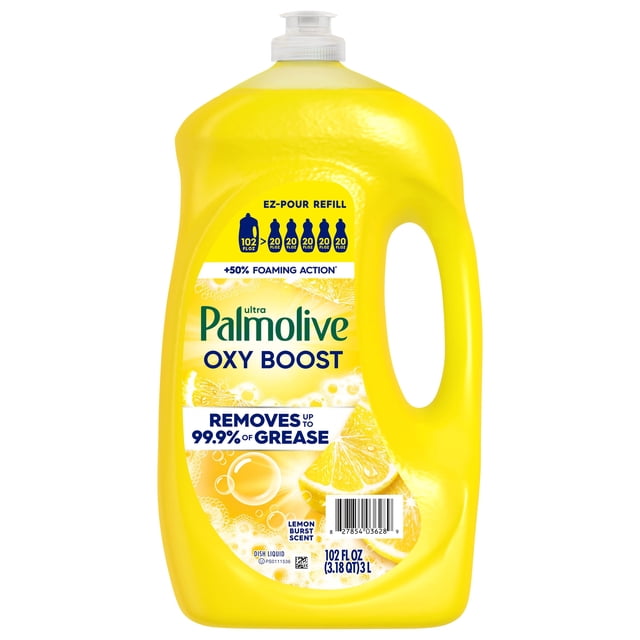 Palmolive Ultra Oxy Dishwashing Liquid Soap, Lemon, 102 fl. oz.