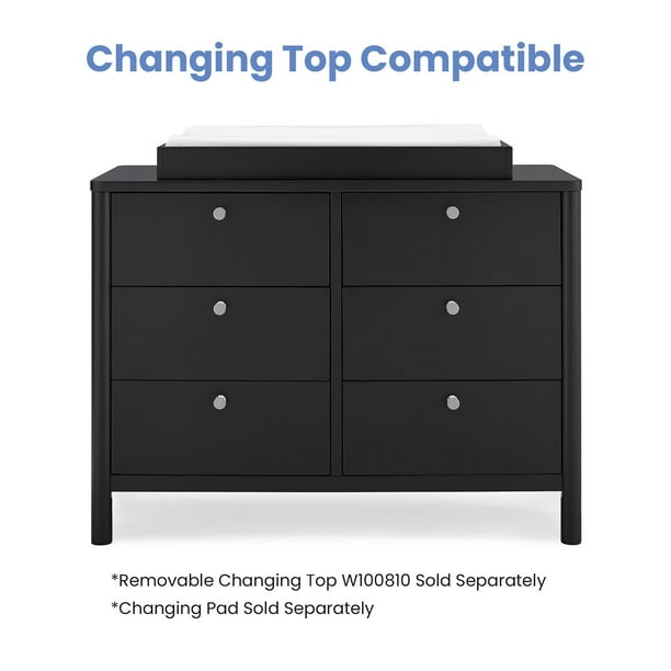 childrens black dresser Epic 3 Drawer Dresser with Interlocking Drawers