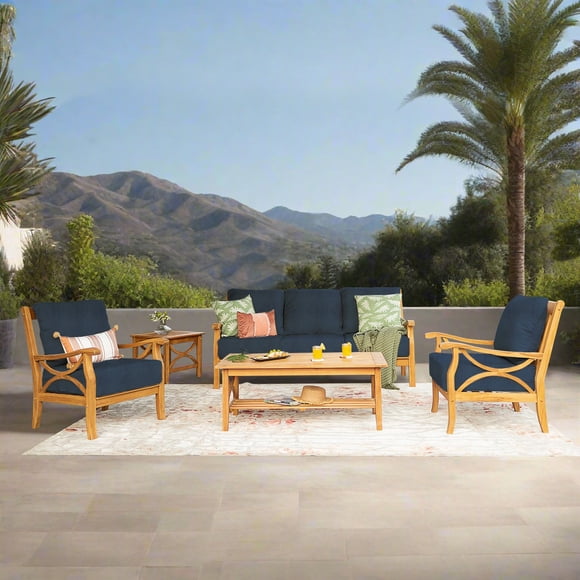 Sonoma Lane Catalina Teak Sofa Set with Sunbrella Fabric, 5pc