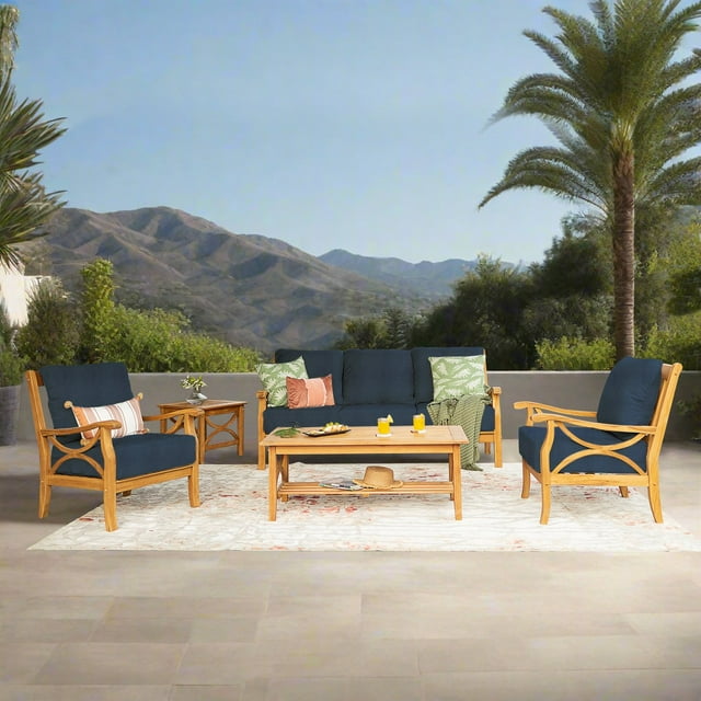 Sonoma Lane Catalina Teak Sofa Set with Sunbrella Fabric, 5pc