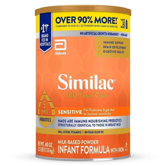 Similac 360 Total Care Infant Sensitive Powder Formula, 40 oz.