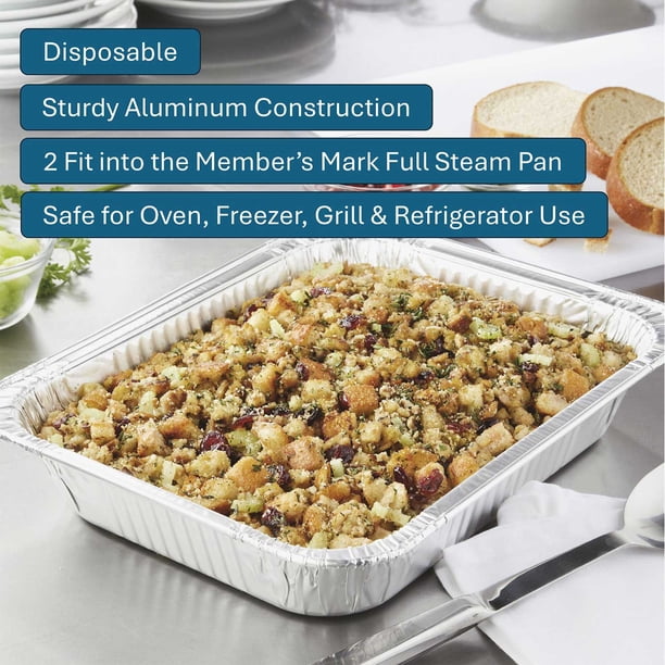 Member's Mark Half Size Aluminum Steam Table Pans, 36 ct