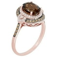 thumbnail image 2 of 14K Rose Gold Treated Oval Smokey Quartz & 0.33CT White & Brown Diamond Ring, 2 of 5