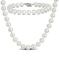 thumbnail image 1 of Freshwater Cultured Pearl Necklace and Bracelet Set in Sterling Silver, 1 of 7