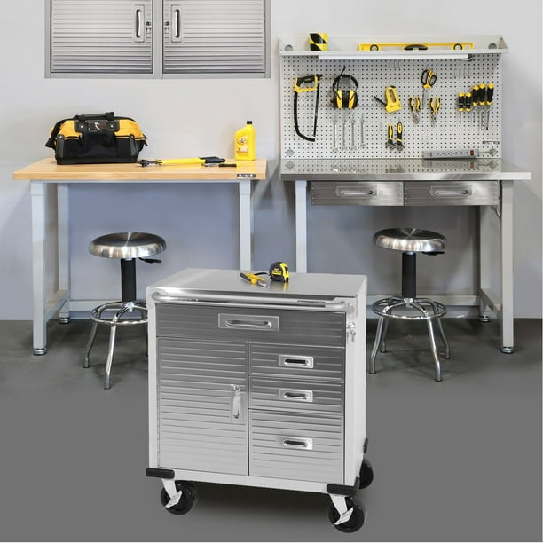 Seville Classics UltraHD 4-Drawer Rolling Cabinet, 28