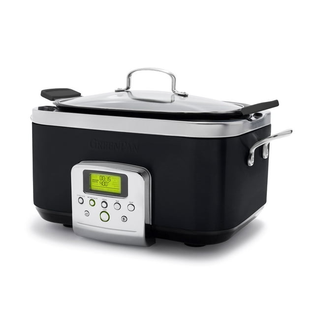 GreenPan Elite 8-in-1 Programmable 6 Quart Electric Slow Cooker, Ceramic Nonstick (Choose Color)