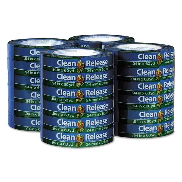 Duck Clean Release Painter's Tape, 0.94" x 60 yds, 3" Core, Blue, 24 per pack