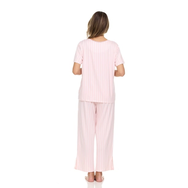 Flora Nikrooz 2-Piece Short Sleeve and Capri Pajama Set - Samsclub.com