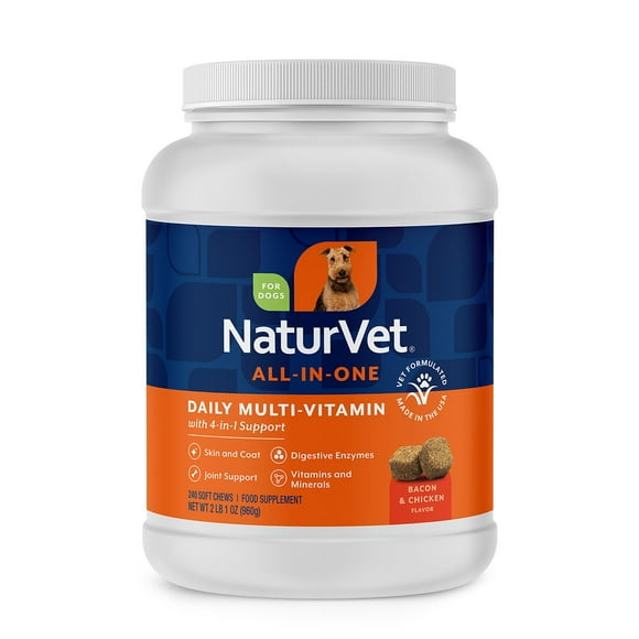 NaturVet Daily Multi-Vitamin All-In-One Supplement for Dogs, 240 ct.