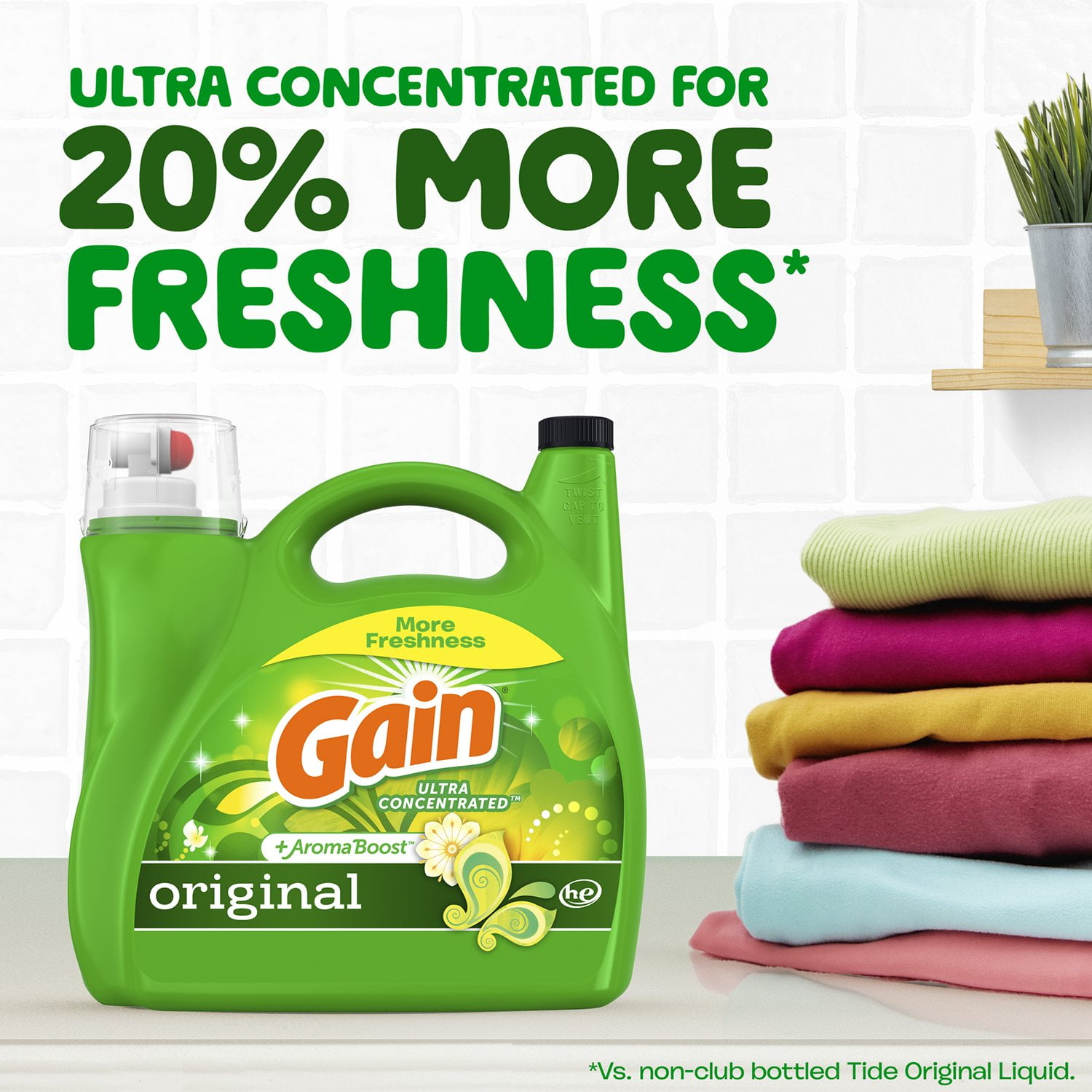 Gain Ultra Concentrated + Aroma Boost Laundry Detergent, Original Scent 208  fl. oz., 159 loads - Samsclub.com, image size:1500x1500