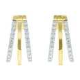 thumbnail image 1 of 0.45 CT. T.W. Round Cut Three Row Diamond Hoop Earrings in 14K Gold, 1 of 6