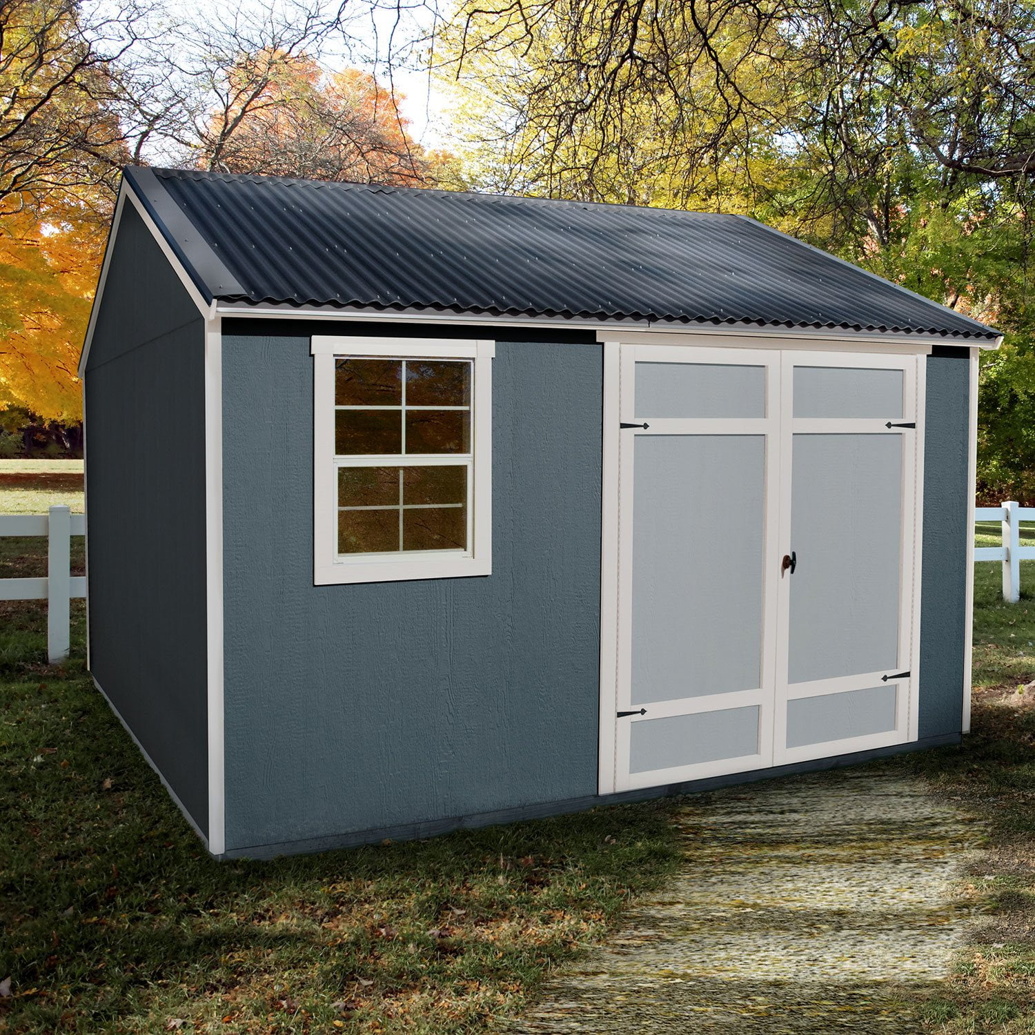 Handy Home Products Sonata 12' x 10' Outdoor Wood Shed, Choose