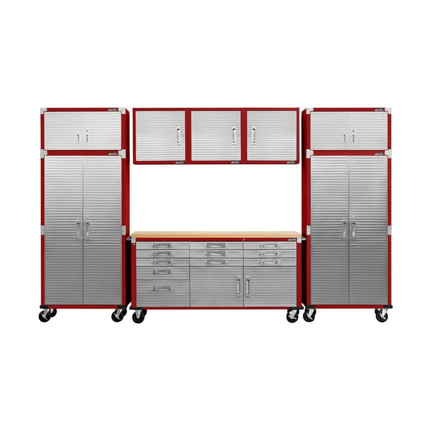 Seville Classics UltraHD 8-Piece Steel Garage Cabinet Storage Set