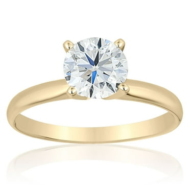 1.00 CT. T.W. Round Cut Solitaire Diamond Ring in 18K Gold
