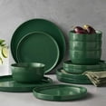 thumbnail interactive-video image 1 of Member's Mark 12-Piece Modern Stoneware Dinnerware Set (Assorted Colors), 1 of 5