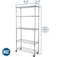 thumbnail image 2 of Seville Classics 5-Tier Steel Wire Shelving, 36” W x 14” D x 75.5” H, 2 of 14
