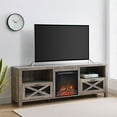 thumbnail image 2 of Abilene 70" Rustic Farmhouse Fireplace TV Stand, Grey Wash, 2 of 8