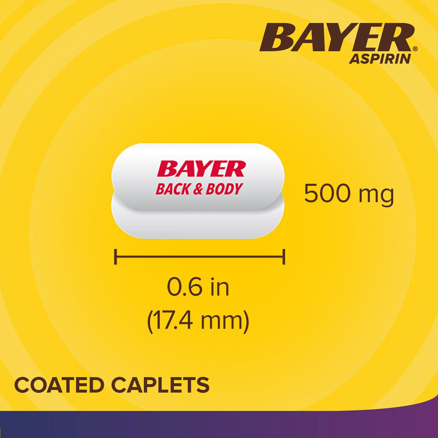 Bayer Back and Body Pain Reliever Aspirin with Caffeine, 500 mg. Caplets,  250 ct. - Samsclub.com, image size:1500x1500