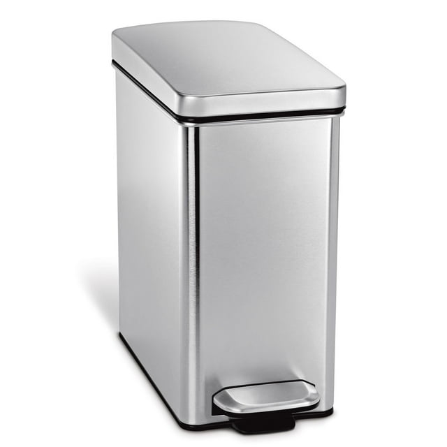 simplehuman 2.7-Gal Profile Step Can, Brushed Stainless Steel