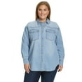 thumbnail image 1 of Nine West Women's Plus Denim Top, 1 of 8