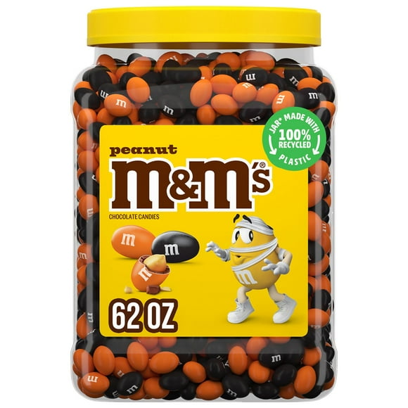 M&M'S Peanut Milk Chocolate Halloween Candy, 62 oz.