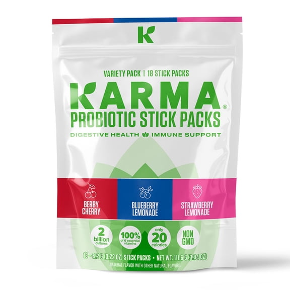 Karma Probiotic Stick Packs, Variety Pack, 18 Count
