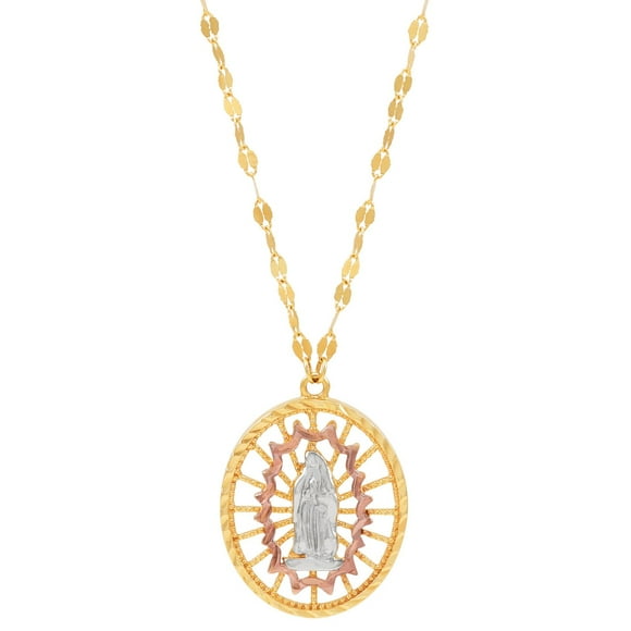 Our Lady of Guadalupe Pendant Necklace in 14K Gold