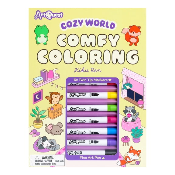 Cozy World Comfy Coloring with Markers by Kiku Ren, Hardcover