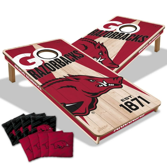 YouTheFan Arkansas Razorbacks 2’ x 4’ Cornhole Board Set