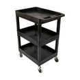 thumbnail image 1 of 24" x 18" Plastic Utility Tub Cart- Three Shelf  Black, 1 of 5