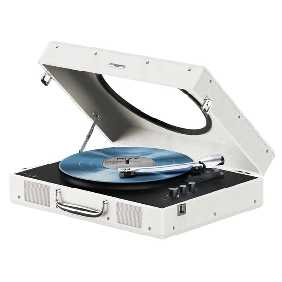 Mixx Revival 65 Full Size Suitcase Turntable with Bluetooth & Clear Top