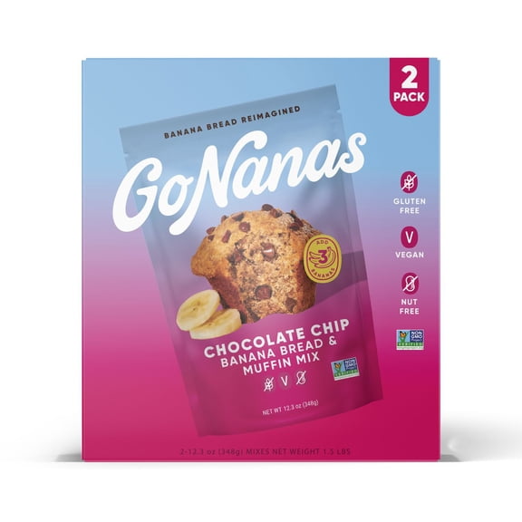 GoNanas Chocolate Chip Banana Bread & Muffin Mix, 2 pk.