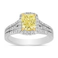 thumbnail image 1 of 1.60 CT. TW Cushion Cut Natural Yellow Halo Diamond Ring in 18K Gold, 1 of 6
