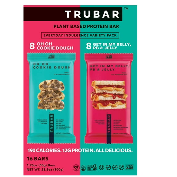 TRUBAR Plant Based Protein Bar Variety Pack, 16 pk.