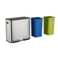 thumbnail image 5 of Simpli-Magic 80 Liter / 21 Gallon Dual Compartment Step Trash Can with Soft-Close Lid, Hands-Free Foot Pedal, Built-In Odor Filter, Silver Recycling Bin (40L plus 40L), 5 of 9