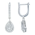 thumbnail image 4 of 0.96 CT. T.W. Round Cut Pear Shape Halo Diamond Dangle Earrings in 14K Gold, 4 of 7